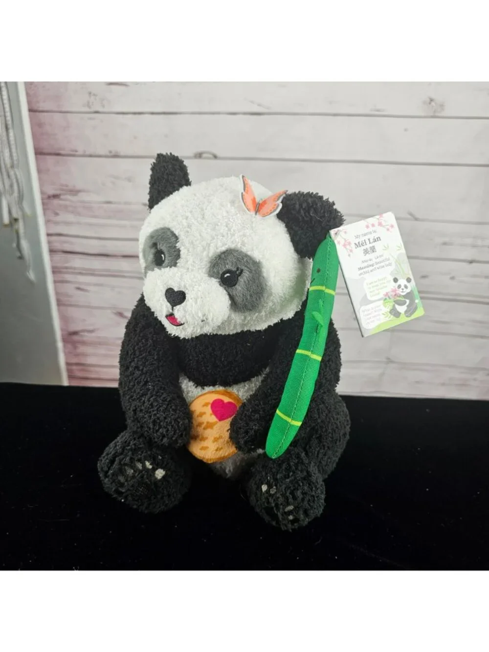 Mei Lan Panda Plush Toy With Bamboo & Cookie Soft & Cuddly Stuffed Animal For Al